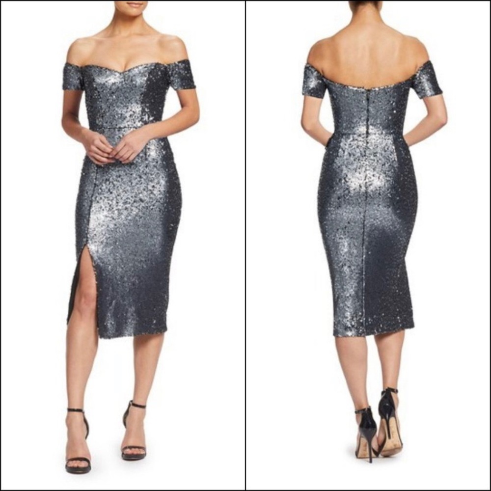 DRESS THE POPULATION Sequin Sweetheart Jen Dress